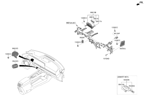 2023 Hyundai Ioniq 6 FOB-SMART KEY Diagram for 95440-KL000