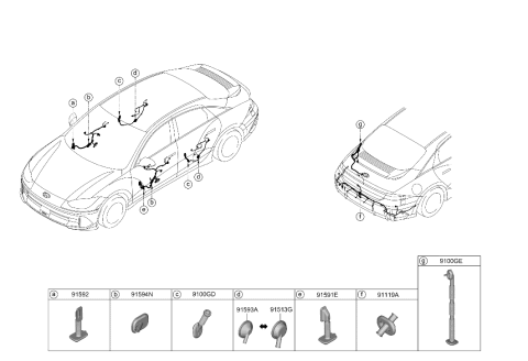 1992 Hyundai Elantra Grommet Diagram for 91980-3T100