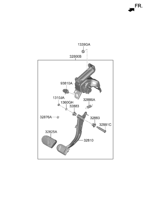 2023 Hyundai Ioniq 6 PEDAL ASSY-BRAKE Diagram for 32800-KL100