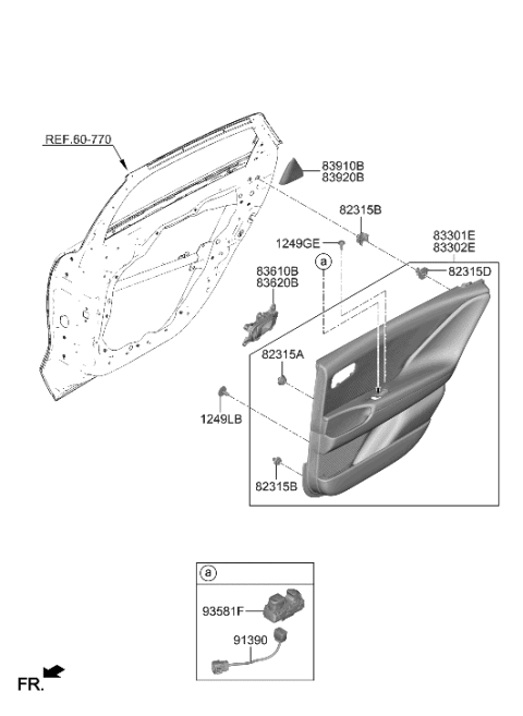 2023 Hyundai Ioniq 6 Rear Door Trim Diagram