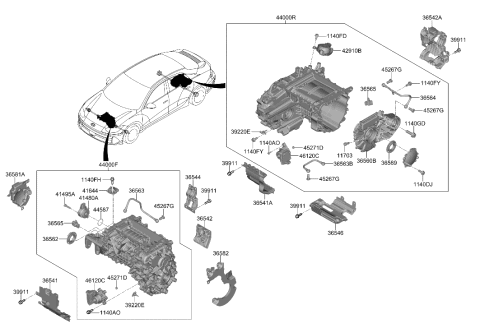 2023 Hyundai Ioniq 6 Traction Motor & Gdu Assy Diagram 1
