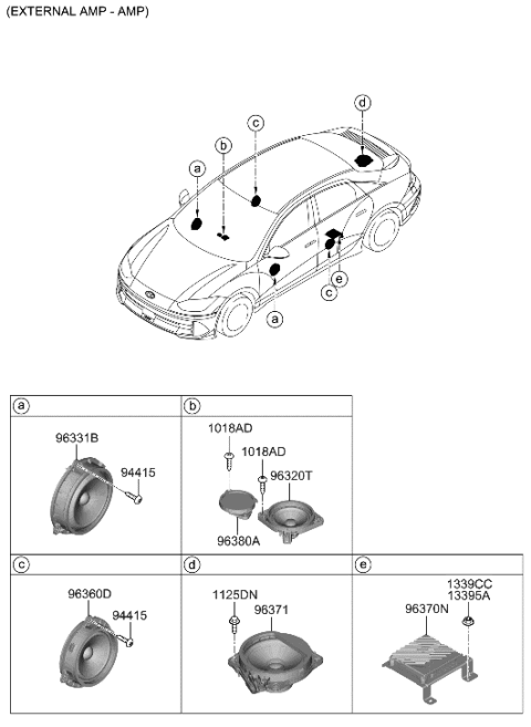 2023 Hyundai Ioniq 6 SPEAKER ASSY-CENTER Diagram for 96350-R0300