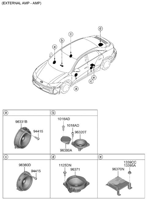 1992 Hyundai Elantra SPEAKER ASSY-CENTER Diagram for 96350-R0300