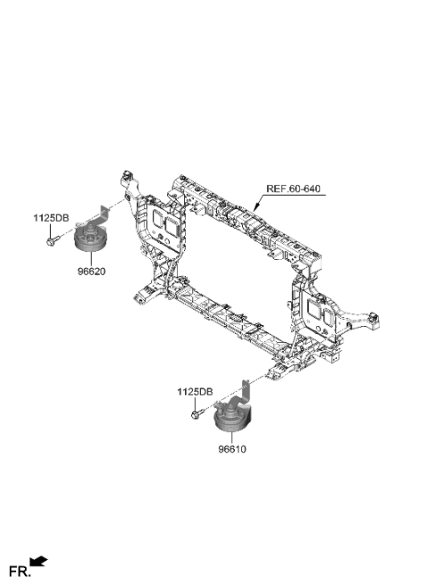 966112J000 Genuine Kia Horn Assembly-Low Pitch