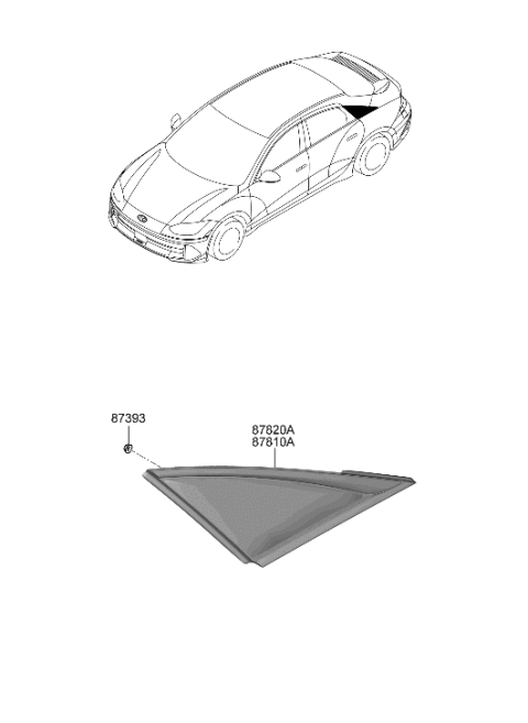 2023 Hyundai Ioniq 6 Quarter Window Diagram