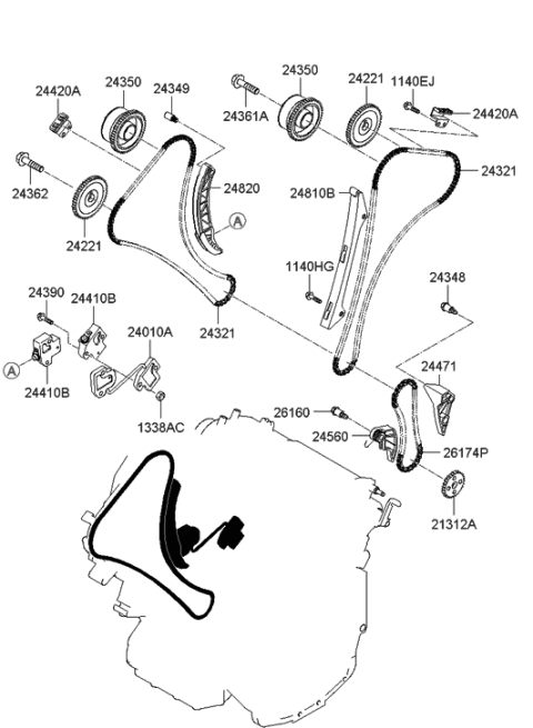 2007 Hyundai Entourage Camshaft & Valve Diagram 1