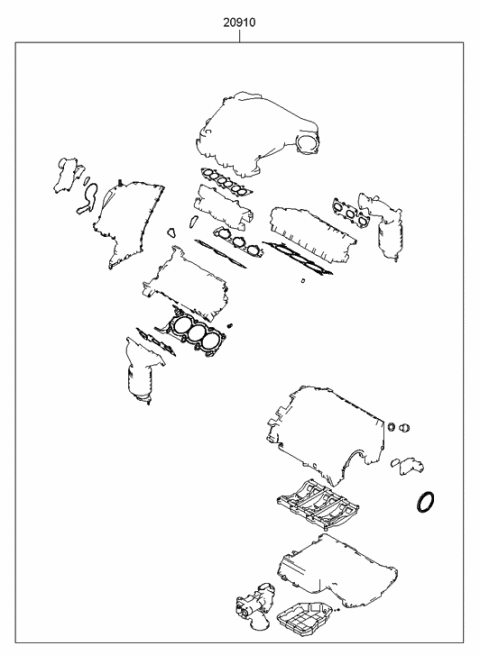 2012 Hyundai Tucson Gasket Kit-Engine Overhaul Diagram for KS661-10270