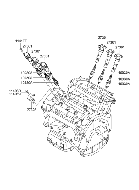 2007 Hyundai Entourage Spark Plug & Cable Diagram