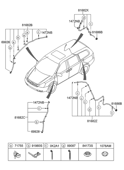 2006 Hyundai Entourage Produced After OCT.30.2006 Sunroof Diagram 2