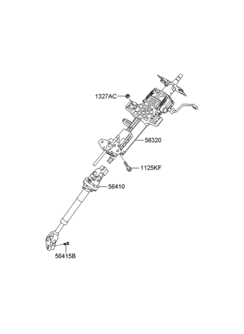 2007 Hyundai Entourage Steering Column & Shaft Diagram