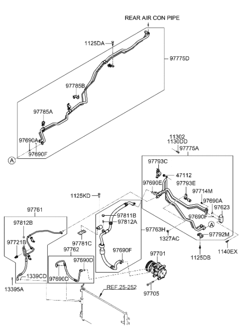 2007 Hyundai Entourage Clip-Aircon Cooler Line Diagram for 97794-4D920