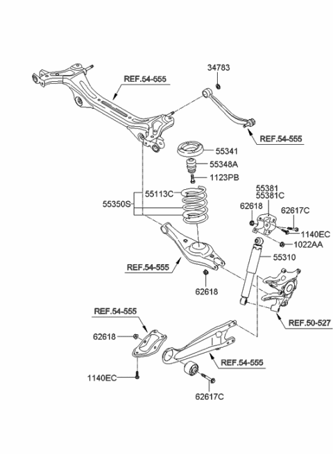 2006 Hyundai Entourage Rear Shock Absorber & Spring Diagram