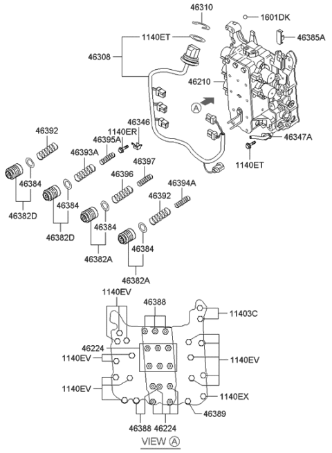 2008 Hyundai Entourage Transmission Valve Body Diagram 1