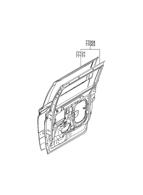2006 Hyundai Entourage Produced After OCT.30.2006 Panel-Rear Door Diagram