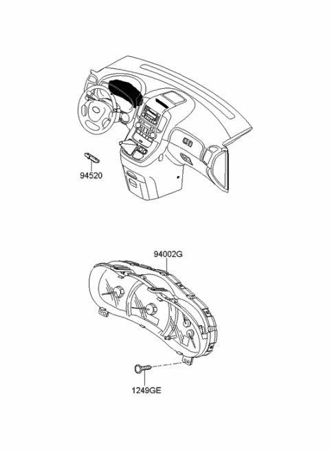 2006 Hyundai Entourage Cluster Assembly-Instrument Diagram for 94001-4J040