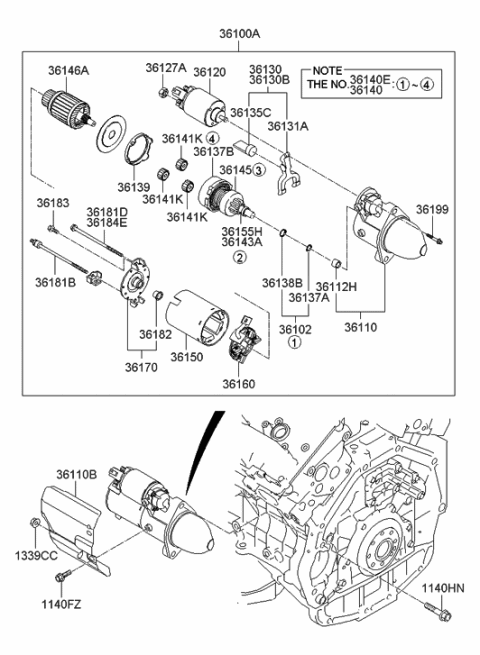 2006 Hyundai Entourage Produced After OCT.30.2006 Starter Diagram