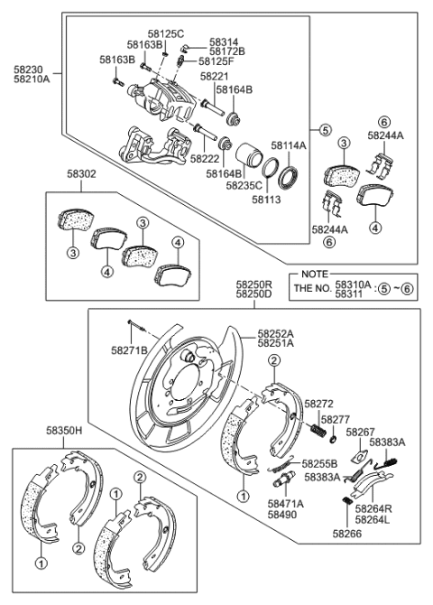 2006 Hyundai Entourage Strut,RH Diagram for 58265-4D500