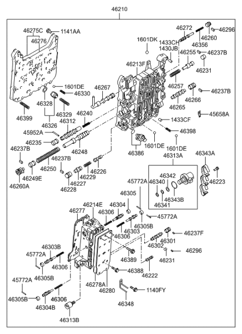 2012 Hyundai Tucson Body-Valve Inside Diagram for 46213-3A001