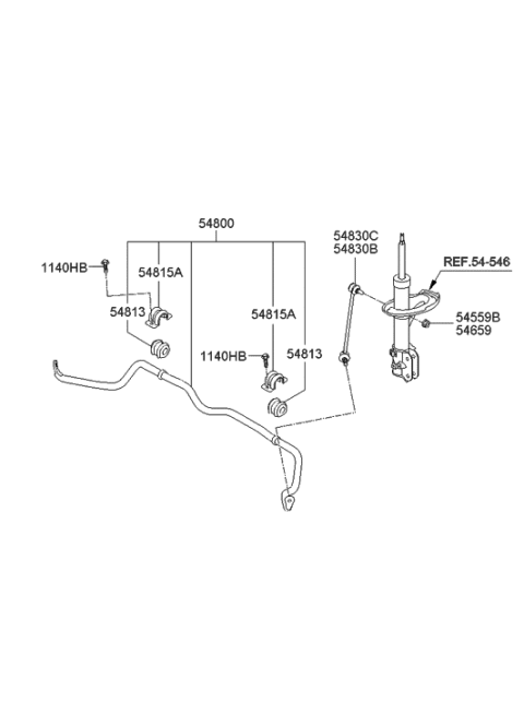 2006 Hyundai Entourage Produced After OCT.30.2006 Front Stabilizer Bar Diagram