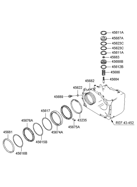 2015 Hyundai Tucson Spring-2ND Brake Return Diagram for 45681-39500