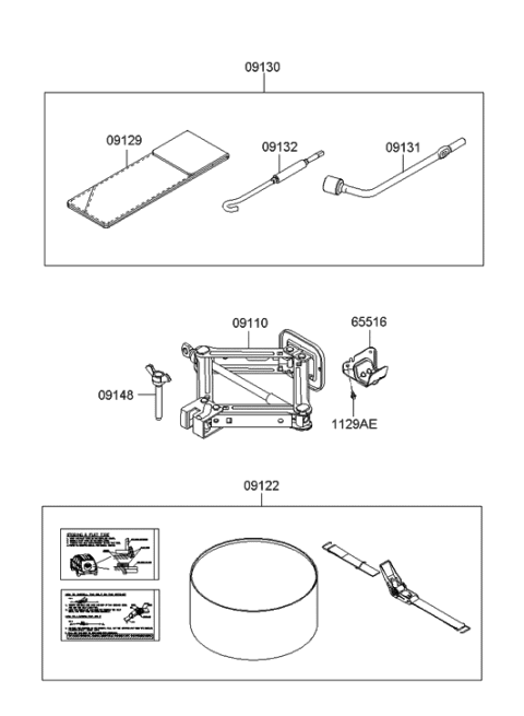 2014 Hyundai Tucson Tool Set-Oweners Vehicle Mainenance Diagram for 09130-4D500