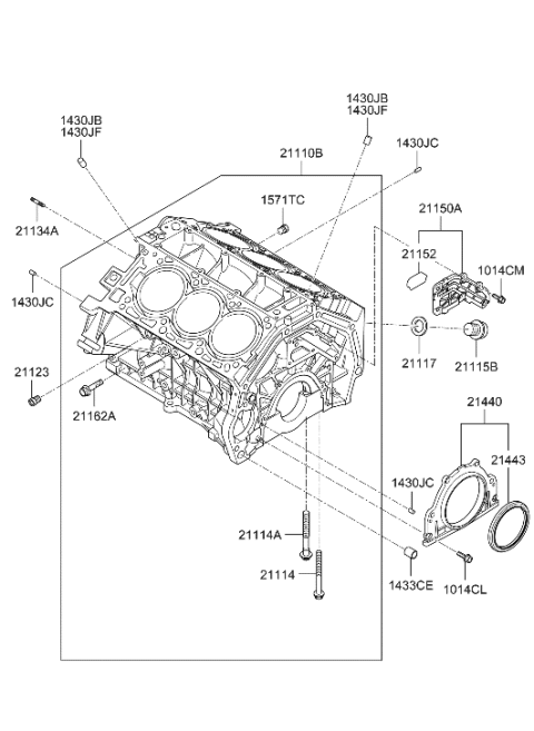 2006 Hyundai Entourage Block Sub Assembly-Cylinder Diagram for 339Y3-3CS00