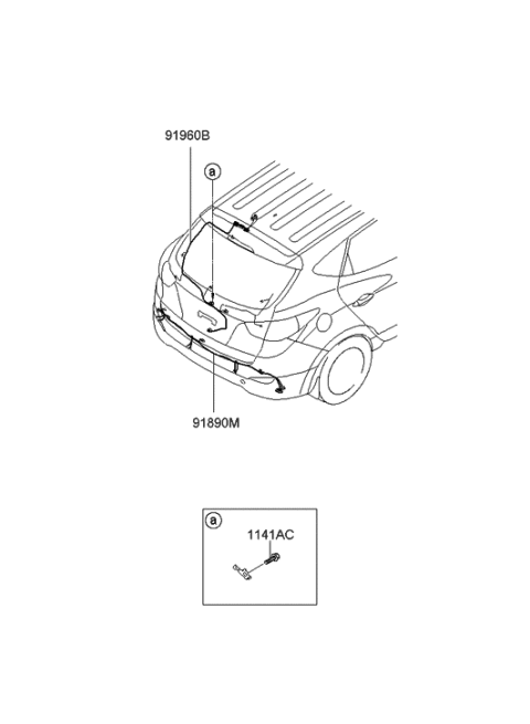 2014 Hyundai Tucson Wiring Assembly-Tail Gate Diagram for 91680-2S520