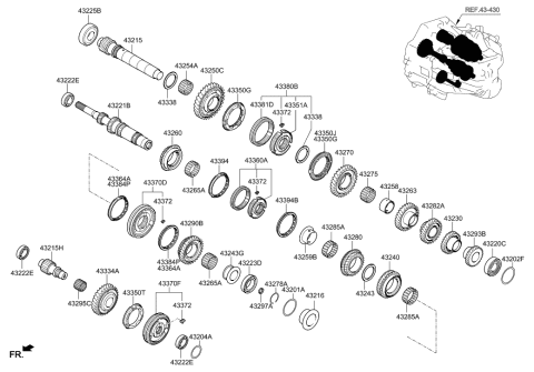 2014 Hyundai Tucson Spacer-Input Bearing Diagram for 43201-3D119