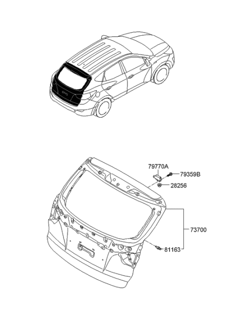 2014 Hyundai Tucson Tail Gate Diagram