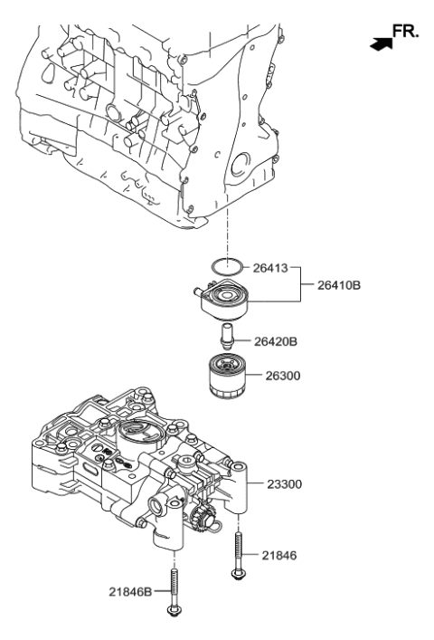 Front Case & Oil Filter - 2014 Hyundai Tucson