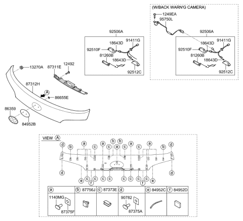 2021 Hyundai Santa Fe Outside Handle & Lock Assembly-Trunk Lid Diagram for 81260-2S001