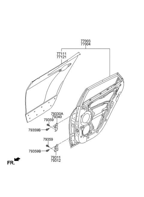 2014 Hyundai Tucson Rear Door Panel Diagram