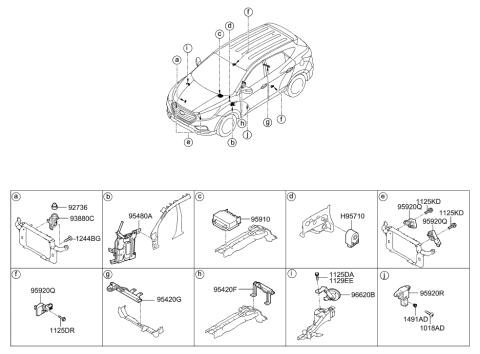 2014 Hyundai Tucson Smart Key Antenna Assembly Diagram for 95420-2S310