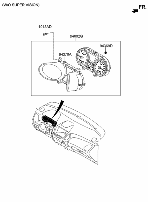 2014 Hyundai Tucson Cluster Assembly-Instrument Diagram for 94011-2S060
