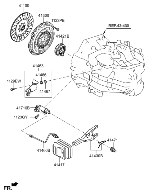 2014 Hyundai Tucson Clutch & Release Fork Diagram