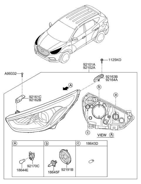 2014 Hyundai Tucson Head Lamp Diagram