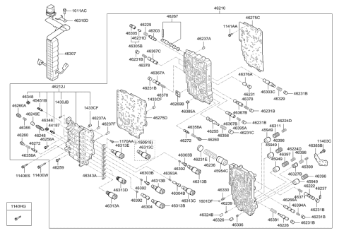 2014 Hyundai Tucson Transmission Valve Body Diagram