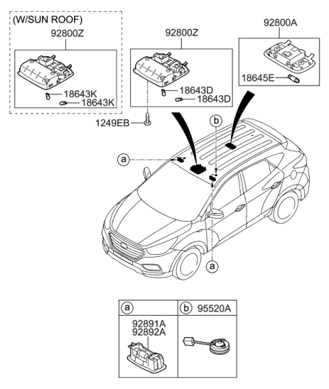 2014 Hyundai Tucson Microphone-Handsfree Diagram for 96575-2S600-OM