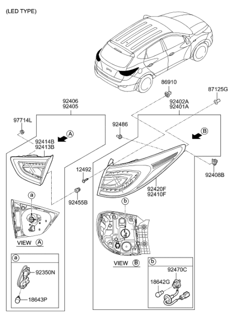 2014 Hyundai Tucson Rear Combination Lamp Diagram 2