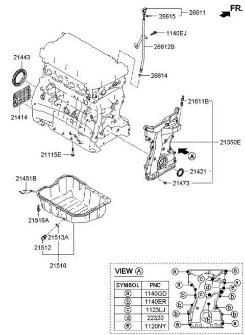 2014 Hyundai Tucson Pan Assembly-Engine Oil Diagram for 21510-2E022