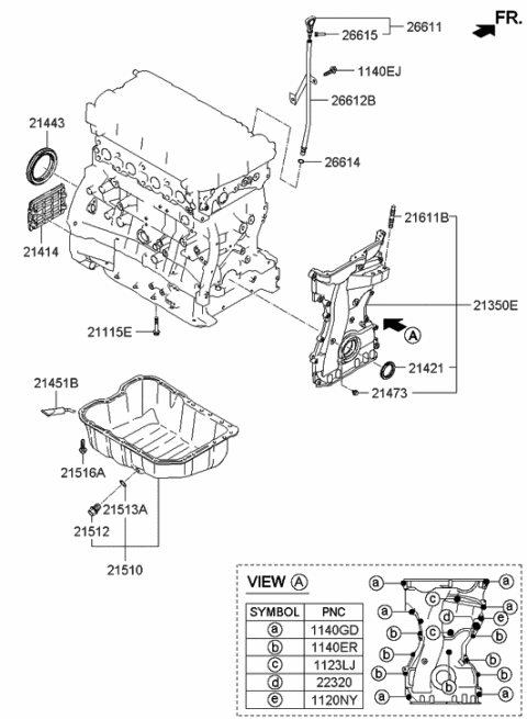 2014 Hyundai Tucson Belt Cover & Oil Pan Diagram 2