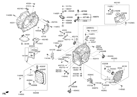 2014 Hyundai Tucson Bracket-Roll Rod Support Diagram for 45218-3B690