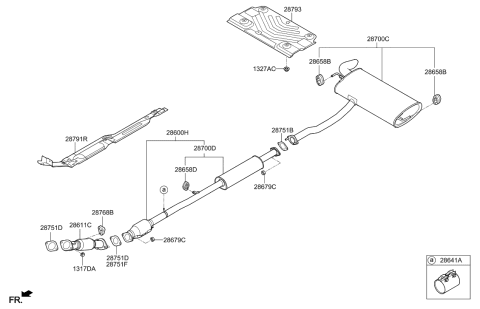 2014 Hyundai Tucson Muffler & Exhaust Pipe Diagram 1