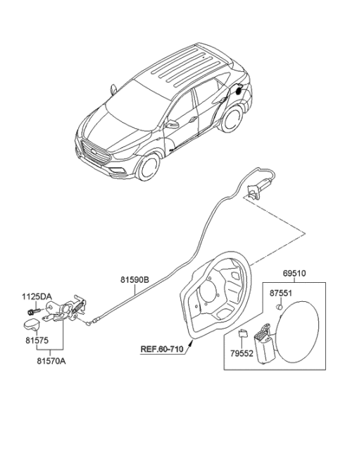 2014 Hyundai Tucson Fuel Filler Door Diagram