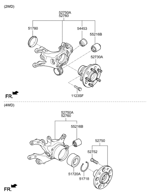 2014 Hyundai Tucson Carrier Assembly-Rear Axle,LH Diagram for 52710-2S900