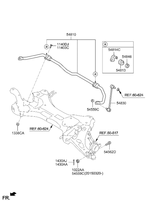 2021 Hyundai Santa Fe Bracket-Stabilizer Diagram for 54814-2S000
