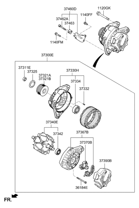 2014 Hyundai Tucson Alternator Diagram 1