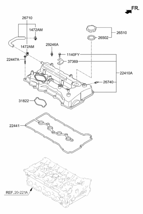 2014 Hyundai Tucson Rocker Cover Diagram 1