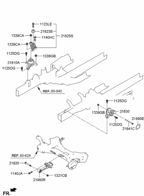 2014 Hyundai Tucson Engine & Transaxle Mounting Diagram 1