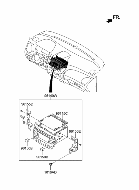 2014 Hyundai Tucson Audio Assembly Diagram for 96170-2S910-TJN